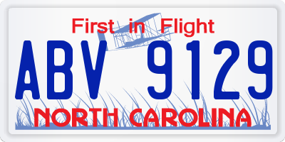 NC license plate ABV9129