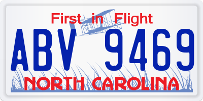 NC license plate ABV9469