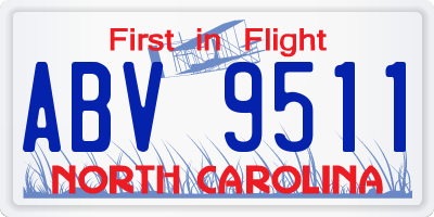NC license plate ABV9511