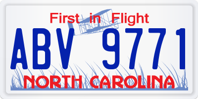 NC license plate ABV9771
