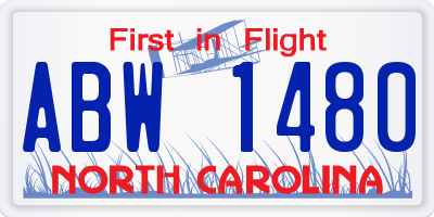 NC license plate ABW1480