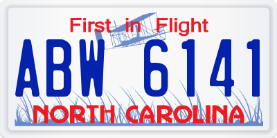NC license plate ABW6141
