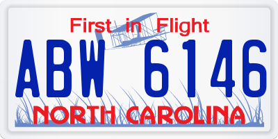 NC license plate ABW6146