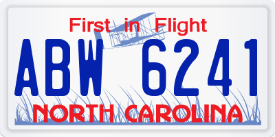 NC license plate ABW6241