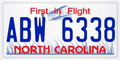 NC license plate ABW6338