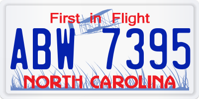 NC license plate ABW7395