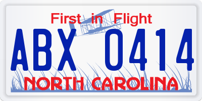 NC license plate ABX0414