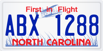 NC license plate ABX1288