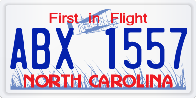NC license plate ABX1557