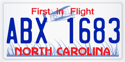 NC license plate ABX1683