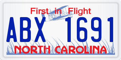 NC license plate ABX1691