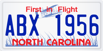 NC license plate ABX1956