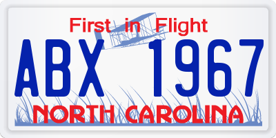 NC license plate ABX1967