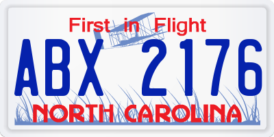 NC license plate ABX2176