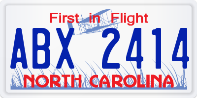 NC license plate ABX2414