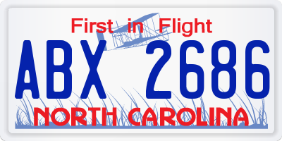 NC license plate ABX2686