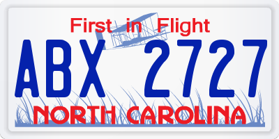 NC license plate ABX2727