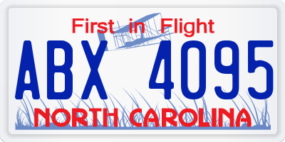 NC license plate ABX4095