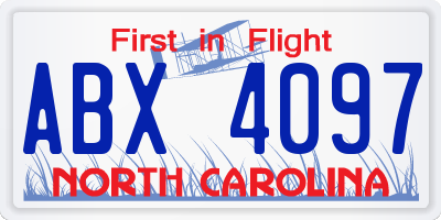 NC license plate ABX4097