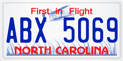 NC license plate ABX5069