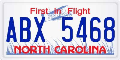 NC license plate ABX5468