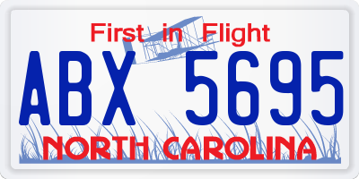 NC license plate ABX5695