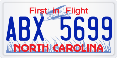 NC license plate ABX5699