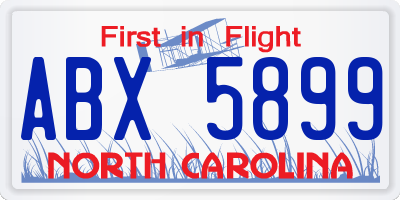 NC license plate ABX5899