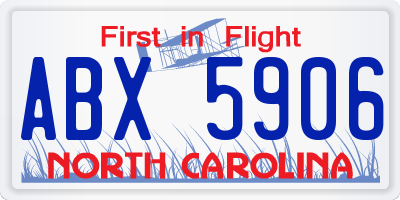 NC license plate ABX5906