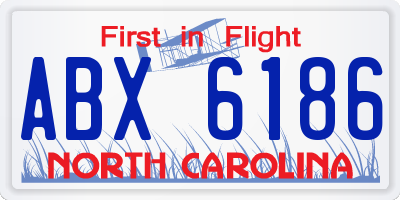 NC license plate ABX6186