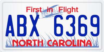 NC license plate ABX6369