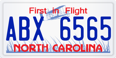 NC license plate ABX6565