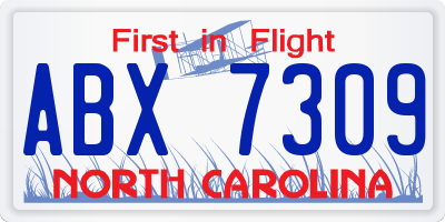 NC license plate ABX7309