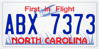 NC license plate ABX7373