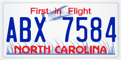 NC license plate ABX7584