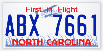 NC license plate ABX7661