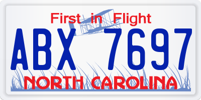 NC license plate ABX7697
