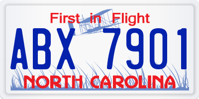 NC license plate ABX7901