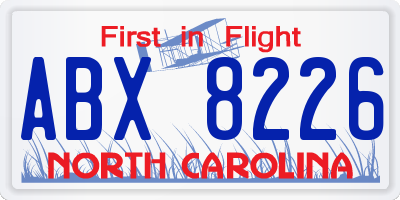 NC license plate ABX8226