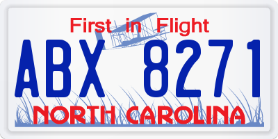 NC license plate ABX8271