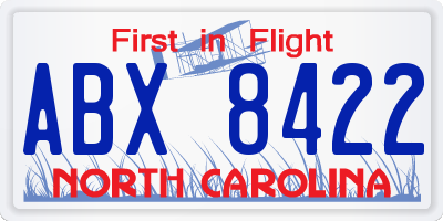 NC license plate ABX8422