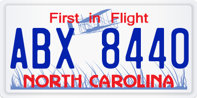 NC license plate ABX8440