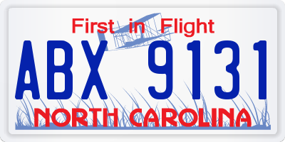 NC license plate ABX9131
