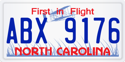 NC license plate ABX9176