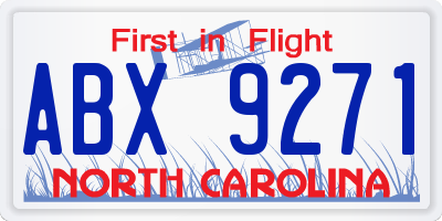 NC license plate ABX9271
