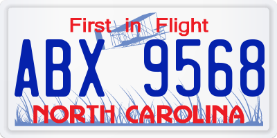 NC license plate ABX9568