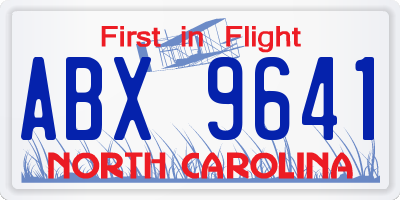NC license plate ABX9641