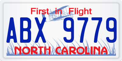 NC license plate ABX9779