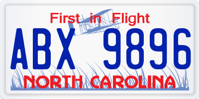 NC license plate ABX9896