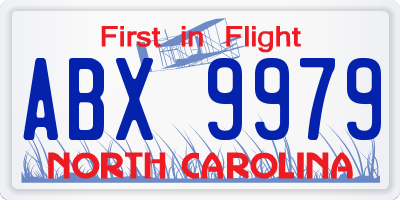 NC license plate ABX9979